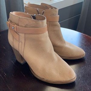 Tan leather booties